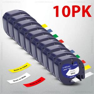 5pcs/10pcs 91201 호환 Dymo LetraTag 라벨 테이프 플라스틱 91331 12267 91202 91200 Dymo LT100H 라벨 프린터 용 12mm LT 테이프