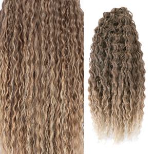 아리엘 컬 헤어 워터 웨이브 트위스트 크로셰 헤어 합성 브레이드 헤어 옹브레 블론드 핑크 24인치 딥 웨이브 브레이드 헤어 익스텐션