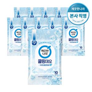 깨끗한나라 페퍼민트 쿨링 데오티슈 휴대 10매 10팩