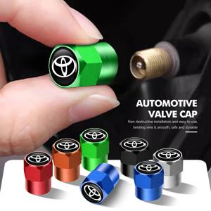4PCS 자동차 타이어 밸브 캡 커버 Toyota Corolla Prius Auris CHR Land Cruiser Camry Avalon 용 알루미늄 타이어 휠 스템 캡