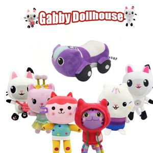 2025 뜨거운 Gabbys 인형 집 플러시 장난감 Mercat 만화 박제 동물 웃는 고양이 자동차 고양이 포옹 Gaby 소녀 생일 선물