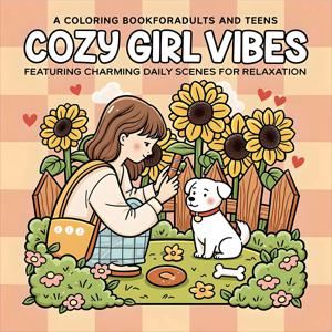 COZY GIRL VIBES 대담하고 쉬운 패턴 성인을 위한 색칠하기 책 귀여운 그림책 파티와 생일을 위한 완벽한 선물