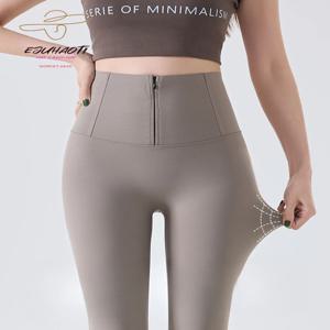 봄 새로운 지퍼 코르셋 허리 상어 바지 여성 슬림 푸시 업 요가 레깅스 러닝 피트니스 여성 레이디 스타킹 섹시한 여자