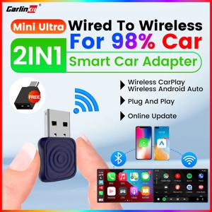 미니 울트라 CarlinKit 5.0 유선-무선 어댑터 무선 안드로이드 오토 미니 무선 CarPlay USB 동글 무선 자동 연결 지원 아이폰 안드로이드 폰