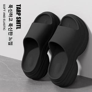 새로운 여성 여름 두꺼운 굽 슬립온 신발 미끄럼 방지 EVA 8cm 키높이 캐주얼 스타일 폼 바닥 플랫폼 샌들