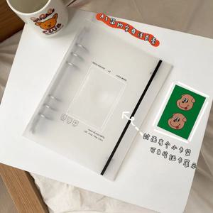 A5 투명 루스 리프 앨범 케이스 DIY 분리형 바인더 6 홀 앨범 투명 내부 시트 사진 카드 바인더 보관