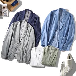 가벼운 기술 원단 남성 캐주얼 패션 봄 여름 정장 피부 자외선 차단 셔츠 통기성 편안한 레저 코트