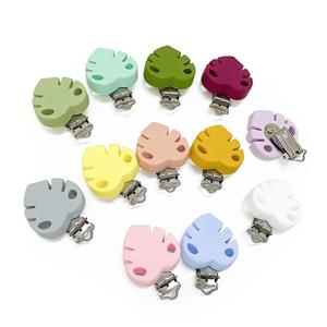 3pcs 실리콘 잎 젖꼭지 클립 젖꼭지 체인 홀더 진정 간호 클립 BPA 무료 젖꼭지 체인 액세서리