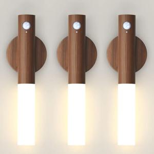 충전식 벽 Sconces 자기 벽 조명 야간 조명 모션 센서 야간 조명 침실 계단에 대한 나무 벽 조명
