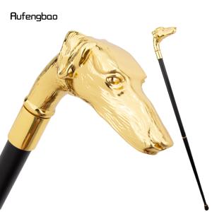 황금 개 소시지 개 머리 워킹 지팡이 패션 장식 워킹 스틱 신사 우아한 코스프레 지팡이 손잡이 Crosier 93cm