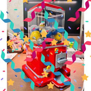 2025 새로운 창의 아이디어 자판기 세트 빌딩 블록 동전 작동식 놀이 게임 브릭 장난감 여자아이 남자아이 생일 선물 1343개