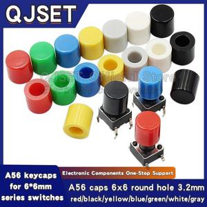 50개 A56 스위치 버튼 캡 (6x6 시리즈 푸시버튼 캡용) 6x6 마이크로 택타일 스위치 버튼 캡 원형 6mm 구멍 3.2mm 높이 6MM