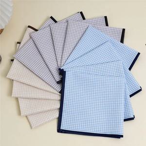 12Pcs 순수 코튼 짠 스트립 남자 손수건 하이 엔드 밝은 색상 비즈니스 포켓 타월 선물 43*43cm