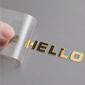 100PCS 사용자 정의 전송 3D 스티커 반짝 이는 골드 실버 전송 스티커 브랜드 회사 로고 결혼식 맞춤형 전송 스티커