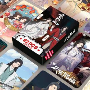 92pcs 천국 공식 축복 레이저 Lomo 카드 Tian Guan Ci Fu Xie Lian,Hua Cheng 미니 엽서 사진 카드 스티커 팬 선물