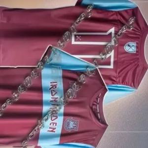 2025 여름 핫셀 웨스트 햄 아이언 메이든 스페셜 에디션 티셔츠 축구 유니폼 퀵 드라이 통기성