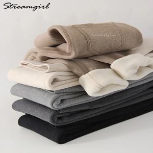 겨울 브라운 레깅스 여성용 롱 플리스 팬츠 하이웨이스트 벨벳 바텀 레깅스 포켓 포함 따뜻한 두꺼운 레깅스 여성 겨울용