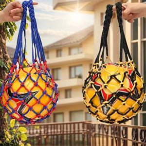 1개/5개 농구 네트 가방, 두꺼운 직조 네트 가방, 대용량 축구 네트 가방, 내구성 있는 나일론 훈련 네트 가방 - 혼합 색상