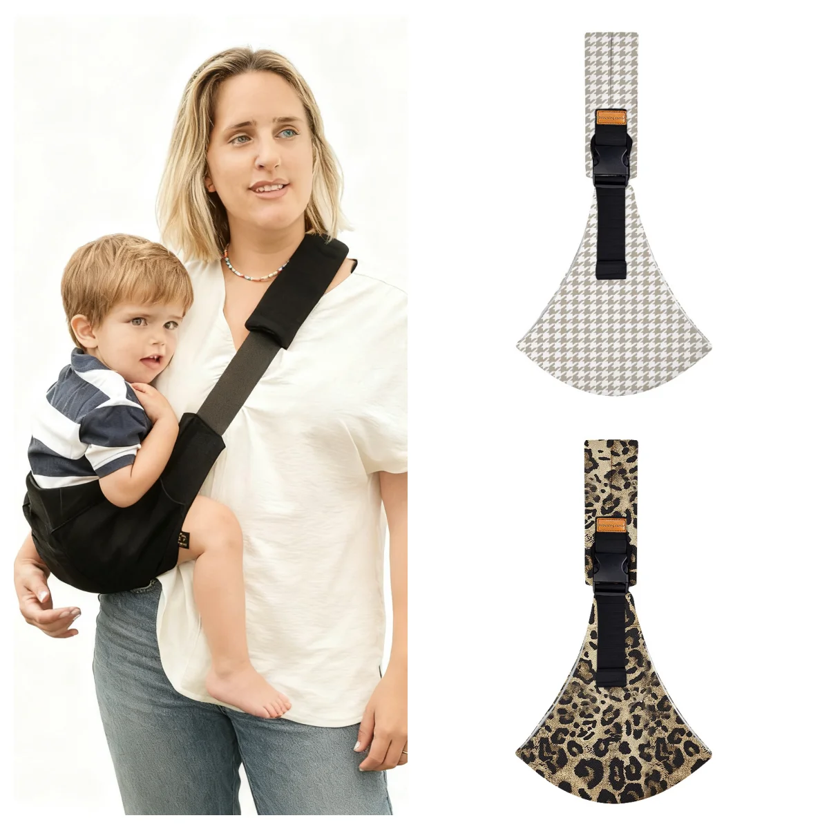 아기 외출용 안전 캐리어 심플한 레오파드 패턴 휴대용 앞안아주는 타입 뒤아래로 안아주는 아기 외출용품 허리 스툴