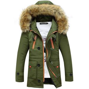Thickening Parkas Men 2025 겨울 자켓 남성 코트 남성 겉옷 모피 칼라 캐주얼 롱 코튼 Wadded men 후드 코트