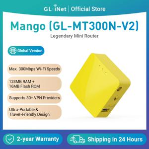 GL.iNet-MT300N-V2(Mango) 휴대용 미니 여행 무선 포켓 라우터-WiFi 라우터/액세스