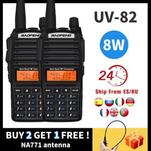 Baofeng UV-82 워키 토키 Baofeng uv 82 휴대용 양방향 라디오 UV82 고출력 듀얼 밴드 HF FM 송수신기 + NA771