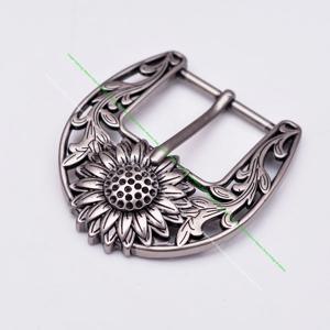 앤티크 실버 튼튼한 품질 서양 카우보이 뷰티 썬 플라워 가죽 벨트 버클 교체 핏 38mm