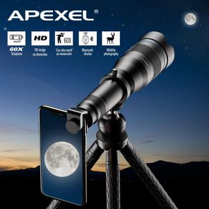 APEXEL 전문 HD 망원 줌 휴대폰 렌즈, 강력한 단안 망원경, 캠핑 관광용 모바일 망원 렌즈, 20-60X