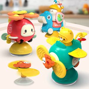 흡입 컵 스피너 높은 의자 아기 장난감 6 12 개월 목욕 샤워 교육 몬테소리 게임을위한 회전 딸랑이 1 2 3 년