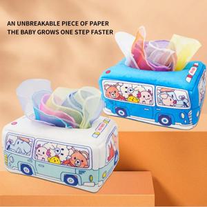 아기 종이 서랍 장난감 아기 캔트 눈물 종이 타월 상자 종이 서랍 천 책 어린이 손가락 운동 진정 장난감