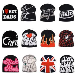 패션 편지 비니 카고 Y2K 모자 남성 여성 Kanye Beanies 캐나다 겨울 니트 Gorras Hombre Top 따뜻한 모자 야외 유지