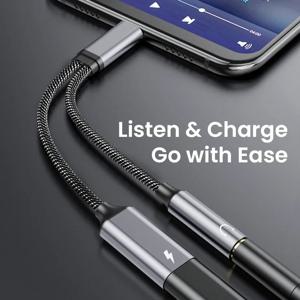 USB C-3.5mm 헤드폰 및 충전기 어댑터, USB C PD 3.0 포트-Aux 오디오 잭 고속 충전 동글 케이블 코드, 2 in 1