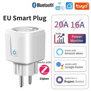 Tuya 스마트 플러그 WiFi/Zigbee 소켓 16A/20A 전력 모니터 타이밍 기능 음성 제어 스마트 라이프 앱 제어 알렉사 구글 홈용