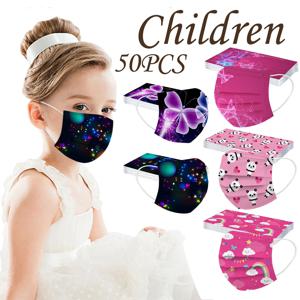 어린이 키즈 마스크 일회용 얼굴 마스크 산업용 3겹 귀 루프 50PC 마스크 야외 방진 얼굴 보호 마스크 일회용 마스크