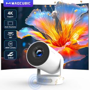 Magcubic 4K Wifi6 프로젝터 290ANSI 안드로이드 11 듀얼 WIFI 올위너 H713 BT5.0 1280*720P 홈 시네마 야외 휴대용 HY300 Pro +