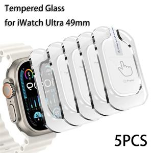 Apple Watch Ultra 2 용 5PCS 강화 유리 49mm 스크래치 방지 화면 보호기 iWatch Ultra Seconds 설치 보호 필름