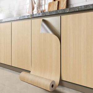 40cm 노란색 오크 모조 나뭇결 장식 자체 접착 이동식 벽 스티커 껍질과 스틱 방수 벽지