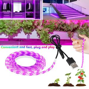 DC 5V USB LED 식물 재배등, 1m 2m 3m 전체 스펙트럼 식물 램프 스트립 (식물 수경재배 온실 재배 시스템용)