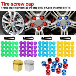 20개/세트 자동차 휠 너트 캡 보호 커버 녹 방지 자동 허브 나사 커버 자동차 타이어 너트 볼트 외부 장식