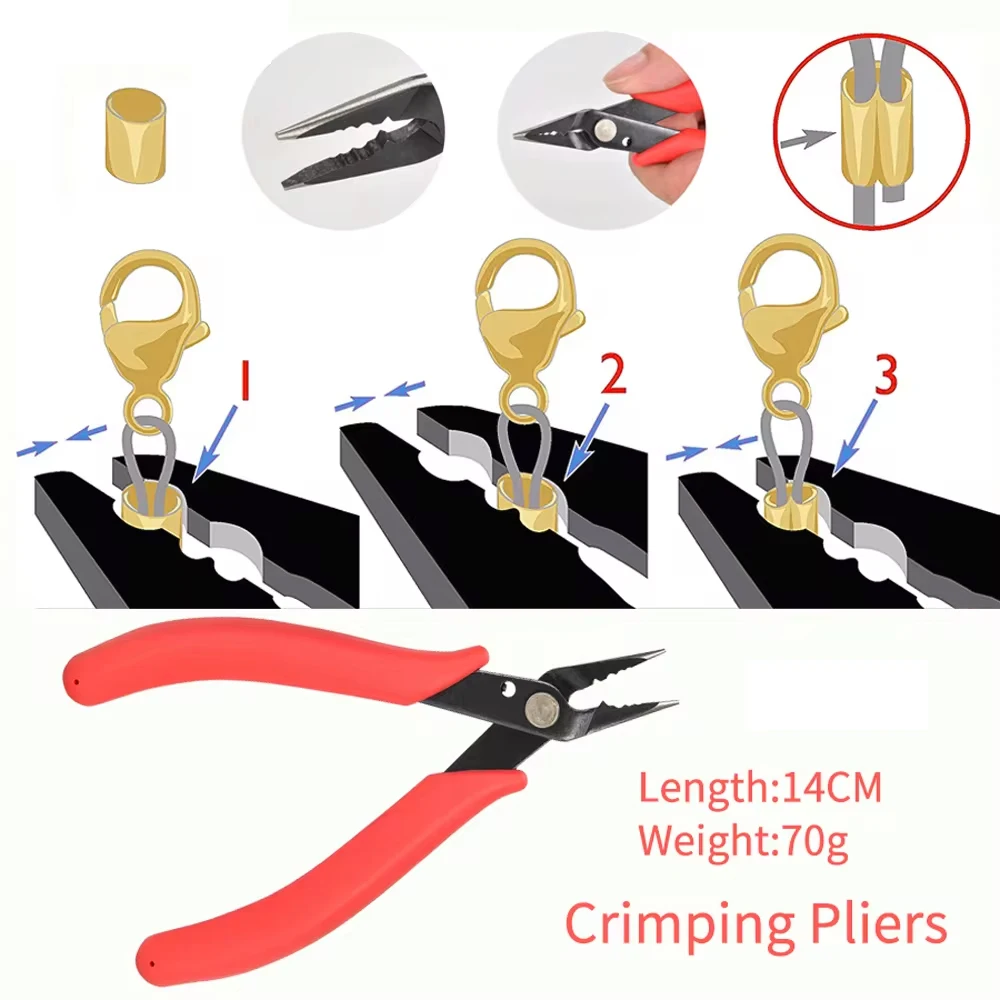 팁을 만들기위한 쥬얼리 압착 펜치 도구 족집게 압착 코 펜치 점프 링 및 분할 링 더블 링 Diy 액세서리