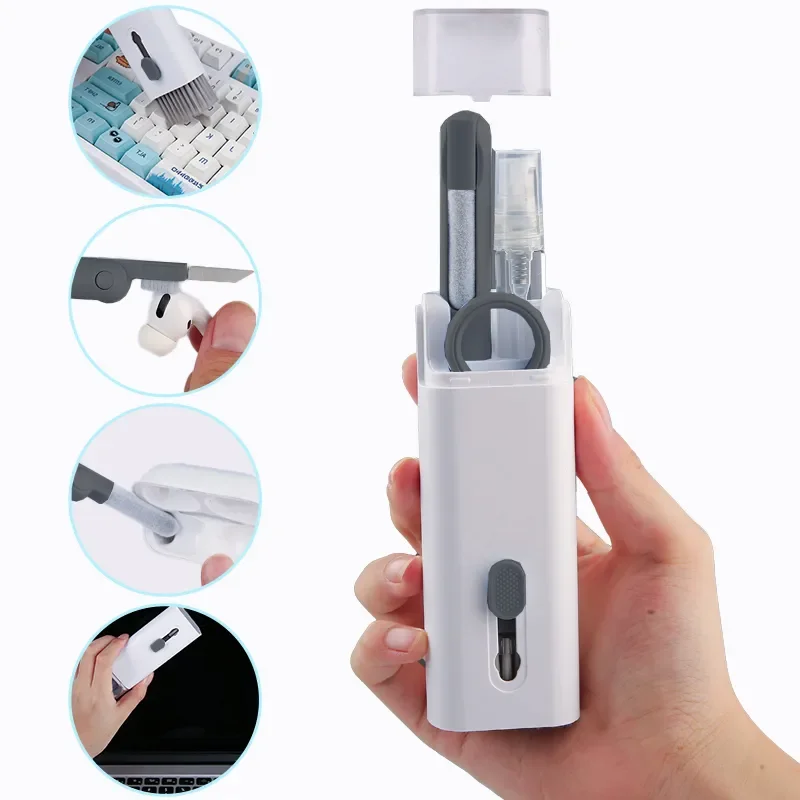 키보드 청소 키트 키캡 풀러가 포함된 7-in-1 노트북 클리너, Airpods 전화용 다기능 키보드 브러시 청소 세트