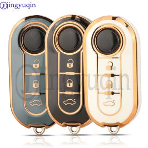 Jingyuqin Fiat 500 Ducato Panda 500L Punto Lancia Musa Citroen 점퍼 푸조 복서 자동 용 새 TPU 자동차 키 케이스 커버