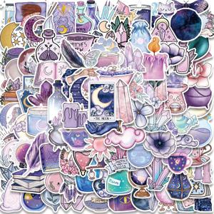 100PCS Boho Witchy Magic Moon 고딕 약종상 타로 마녀 점성술 스티커 노트북 스크랩북 전화 낙서 어린이 스티커