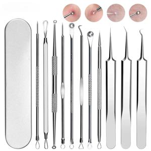 11 개/대 여드름 블랙 헤드 제거 바늘 검은 점 클리너 모공 클리너 딥 클렌징 페이스 스킨 케어 뷰티 도구 바늘 키트