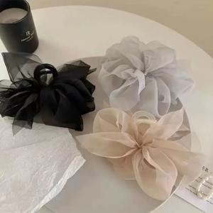 패셔너블한 여성용 튤 리본 헤어핀, 우아한 일상/파티 헤어 액세서리