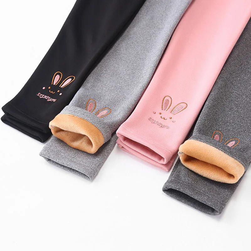 여자 레깅스 가을 겨울 두꺼운 따뜻한 플러스 귀여운 좋아하는 토끼 어린이 키즈 아기 바닥 부분 바지