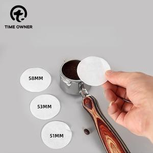 51mm53mm58mm 커피 손잡이 일회용 필터 종이 커피 가루 그릇 필터 종이 라운드 보조 물 분리 필터 종이