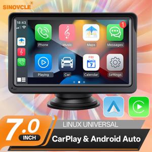 SINOVCLE 7인치 터치스크린 카 라디오 멀티미디어 플레이어 무선 카플레이 안드로이드 오토 USB/AUX/TF 닛산 토요타 폭스바겐 범용