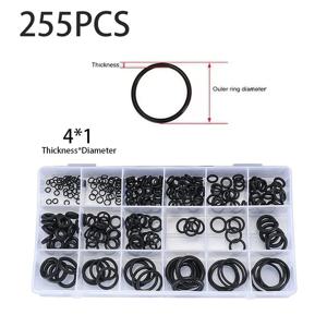 255개 고무 O 링 키트, 18개 크기 미터법 NBR 와셔 가스켓 씰링 분류 키트, 배관 수도꼭지, 자동차, 공기 또는 가스용