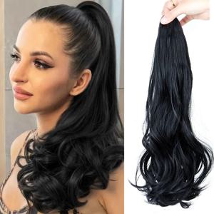 합성 롱 컬리 포니테일 헤어 익스텐션 액세서리 클로 클립 블랙 브라운 헤어 포니테일 가발 여성용